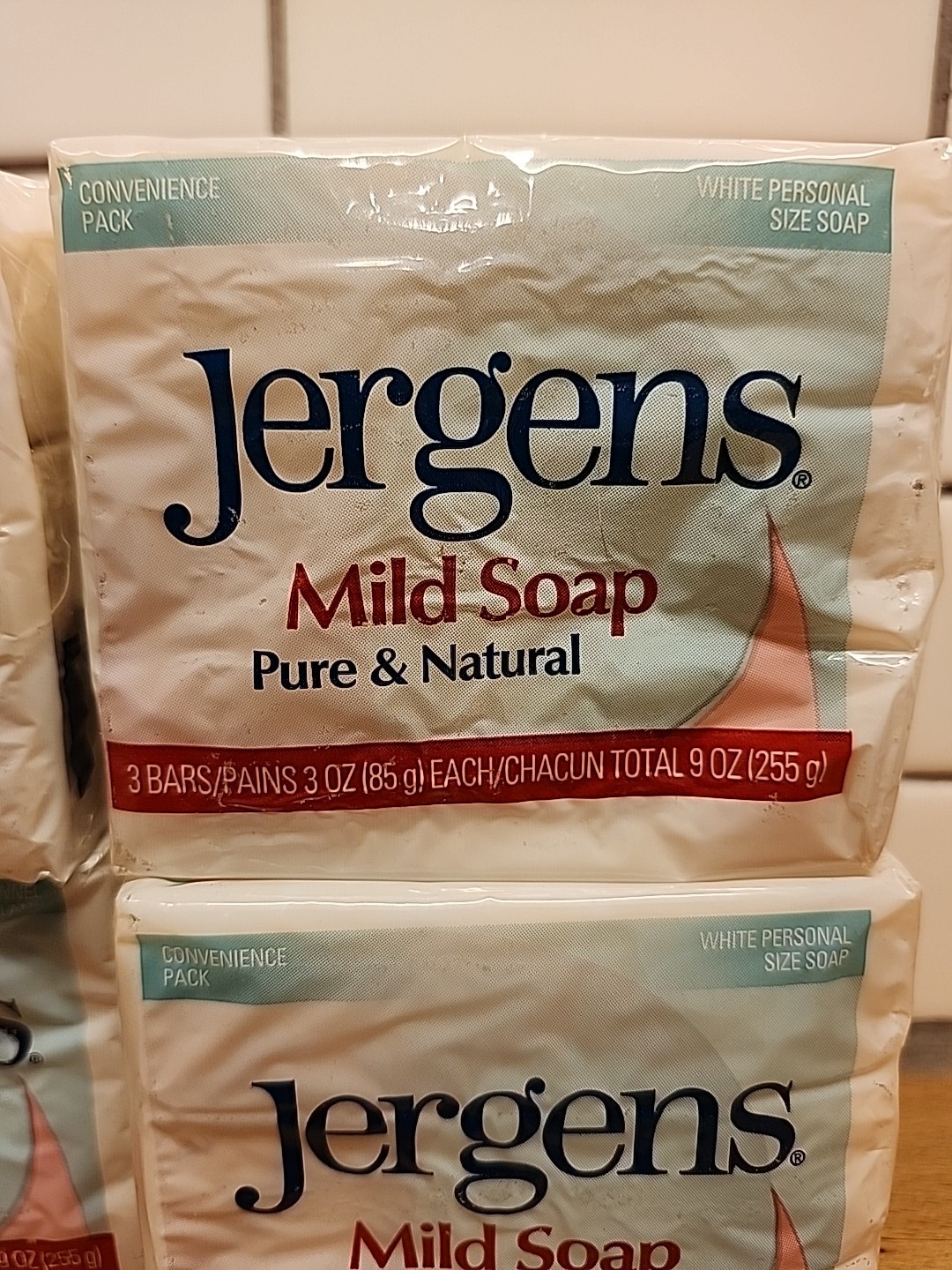 4 Jergens Mild Soap, Cleans & Freshens, 3 Bars- 3oz Each (9oz Total Pack)