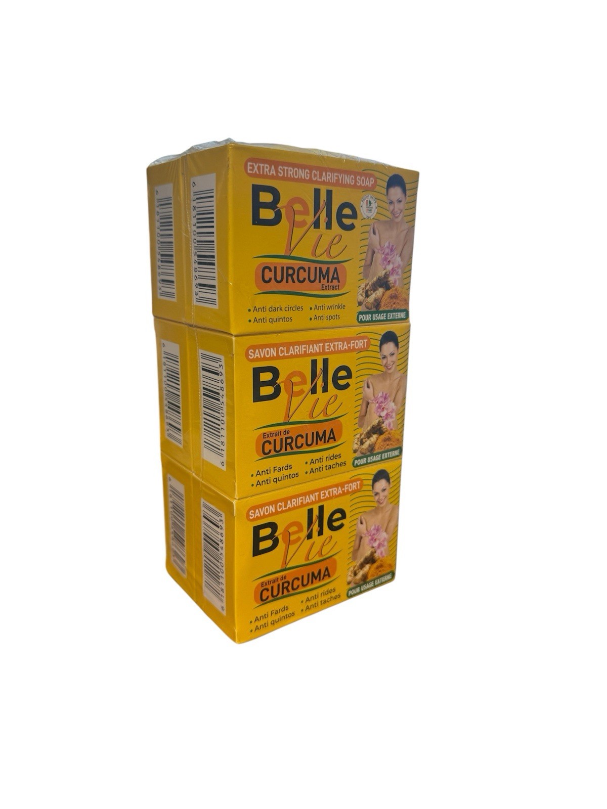 Belle Vie Rich Turmeric Soap Curcuma Extract 225g 💯% AUTHENTIC ( 6 Packs ) 225g