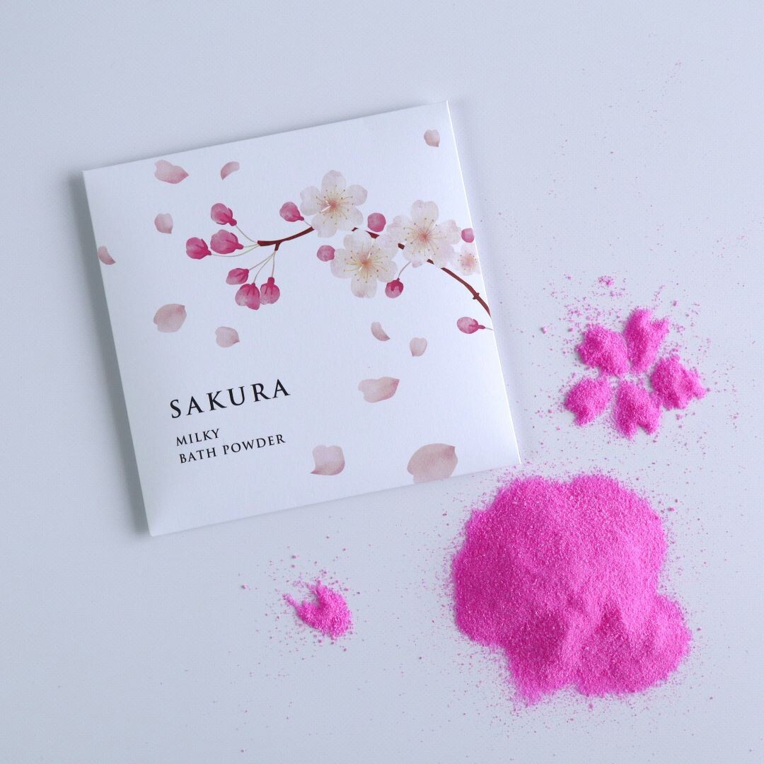 Sakura bath gift set – Japanese spa experience with towel, soap & bath salt