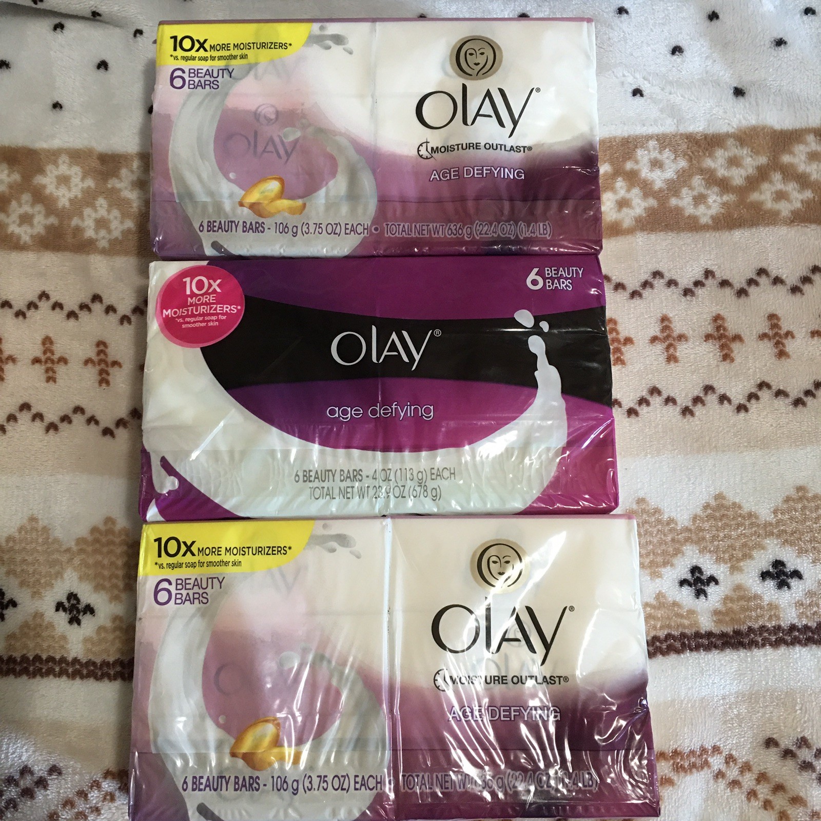 3*** Olay Age Defying Original Formula 6 Beauty Bars 4 oz & 3.75 Oz 18 Bars