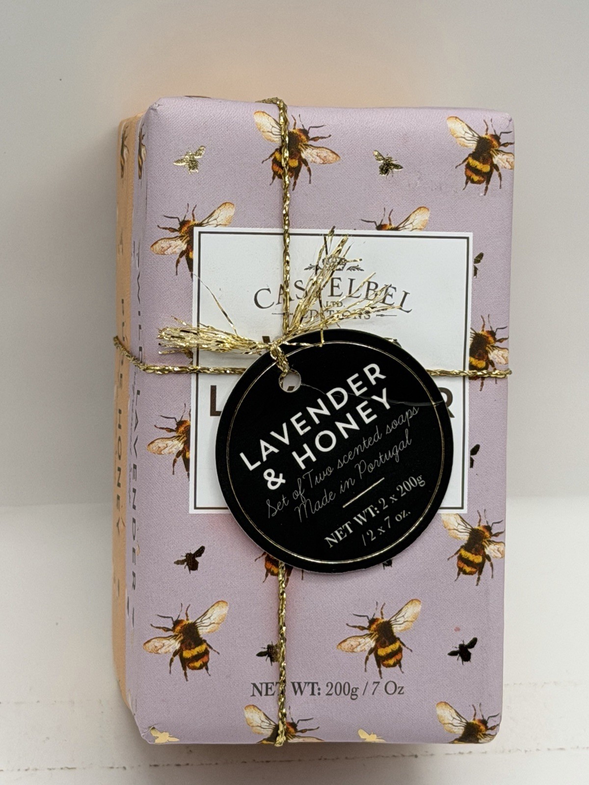 2 Pack Castelbel 7oz Bar Soap Wild Lavender Pure Honey Scented Soap Portugal