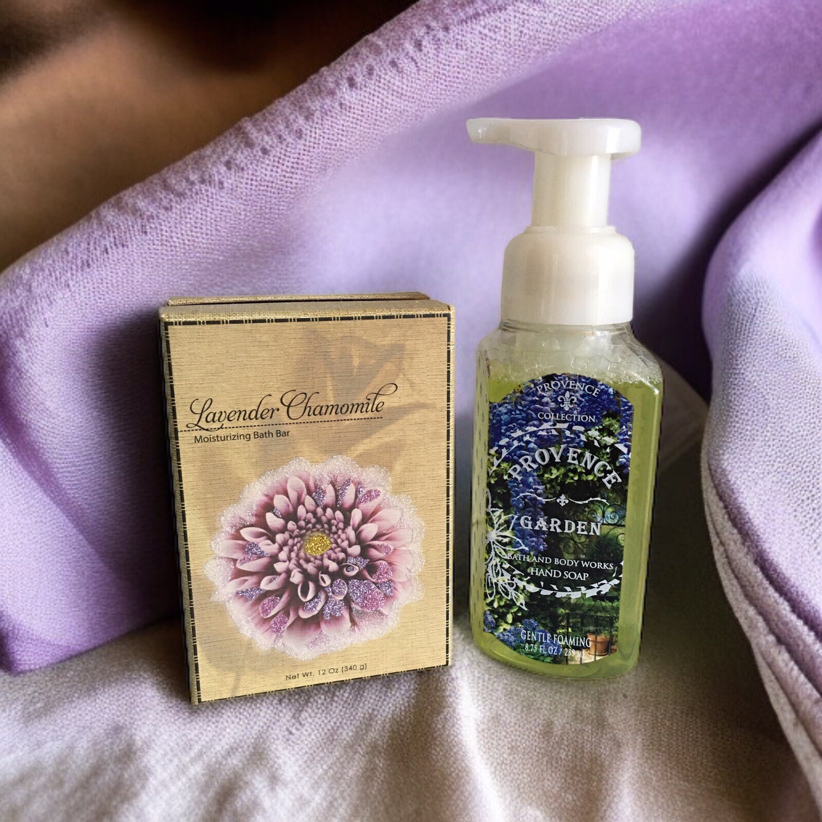 Bath & Body Works PROVENCE GARDEN Gentle Foaming Hand Soap and Bath Bar Gift Set