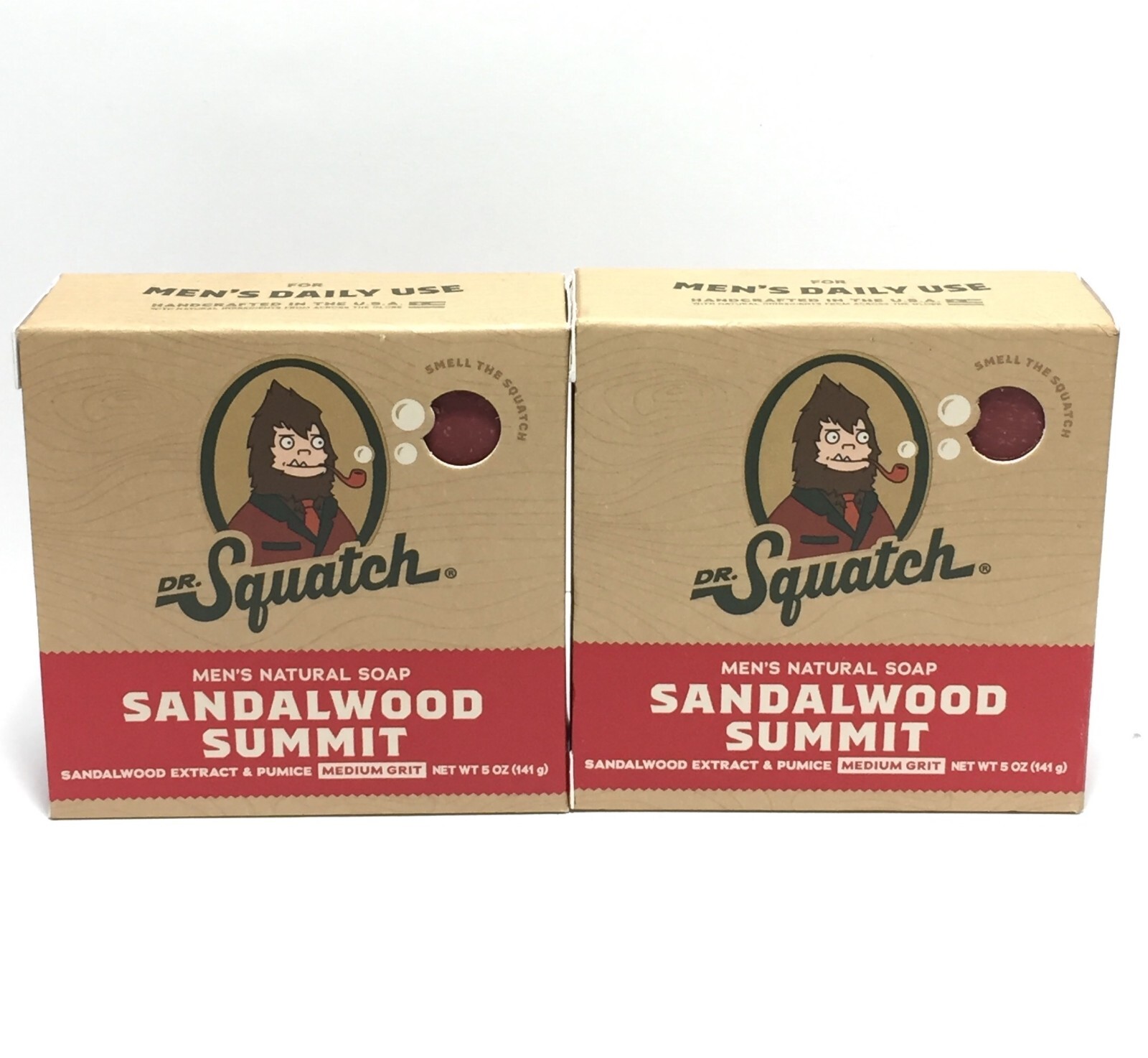 (2 PACK) Dr. Squatch Men’s Natural Soap – Sandalwood Summit, 5 oz