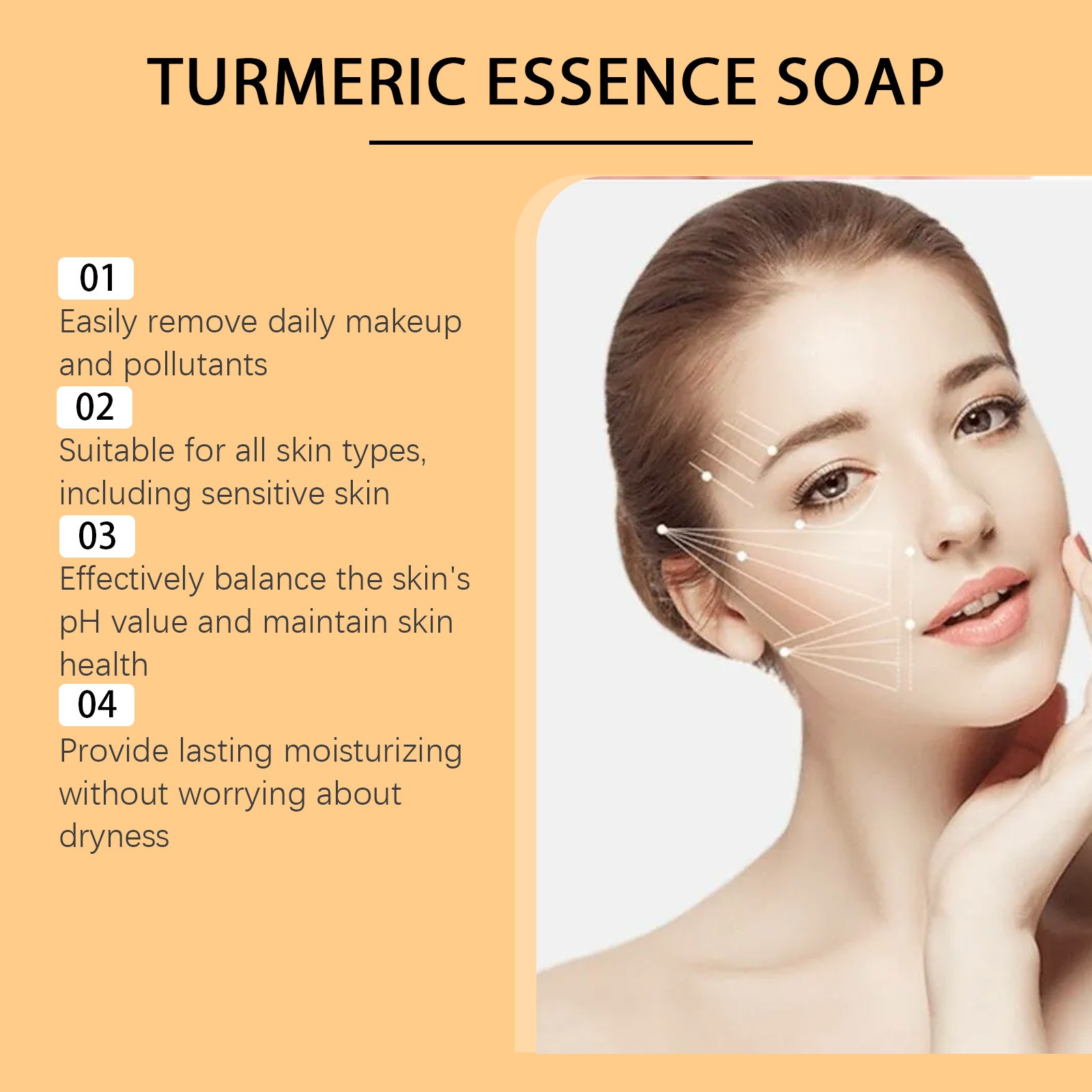 Turmeric Body & Face Soap, Moisturizing Brightening Bar for All Skin Types