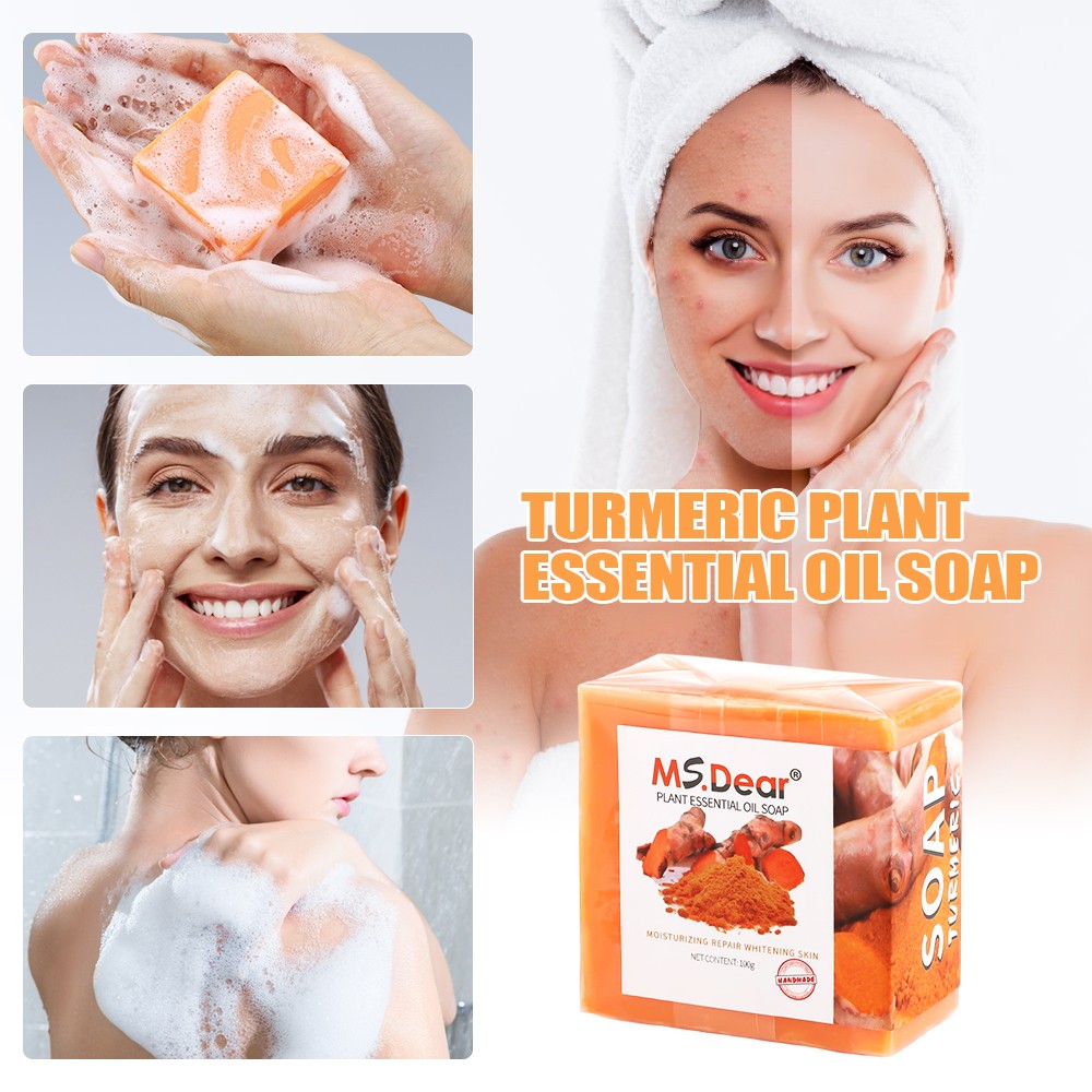 Natural Ginger Soap Turmeric Soap Facial Body Clean Skin Brightening Soap 100g