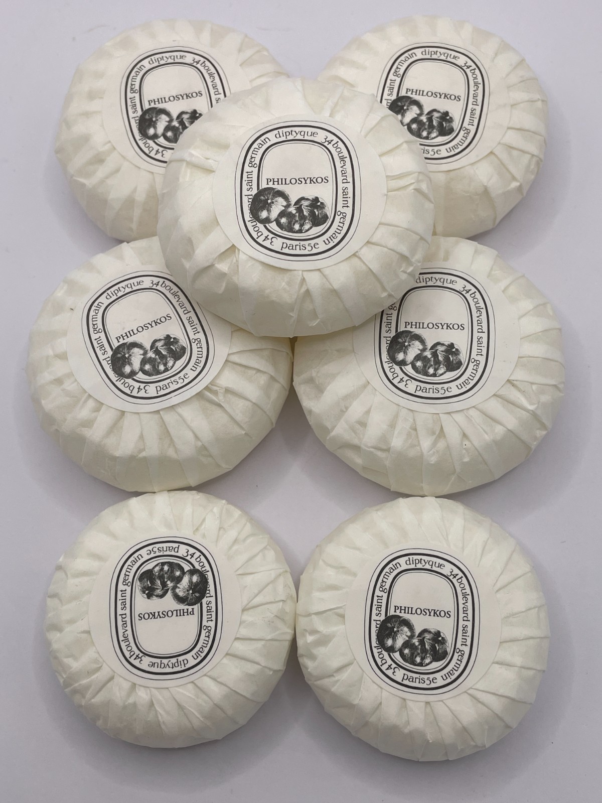 DIPTYQUE PHILOSYKOS – Lot of (5) 45g /1.58oz + (2) 30g /1.06oz Bar Soap Italy
