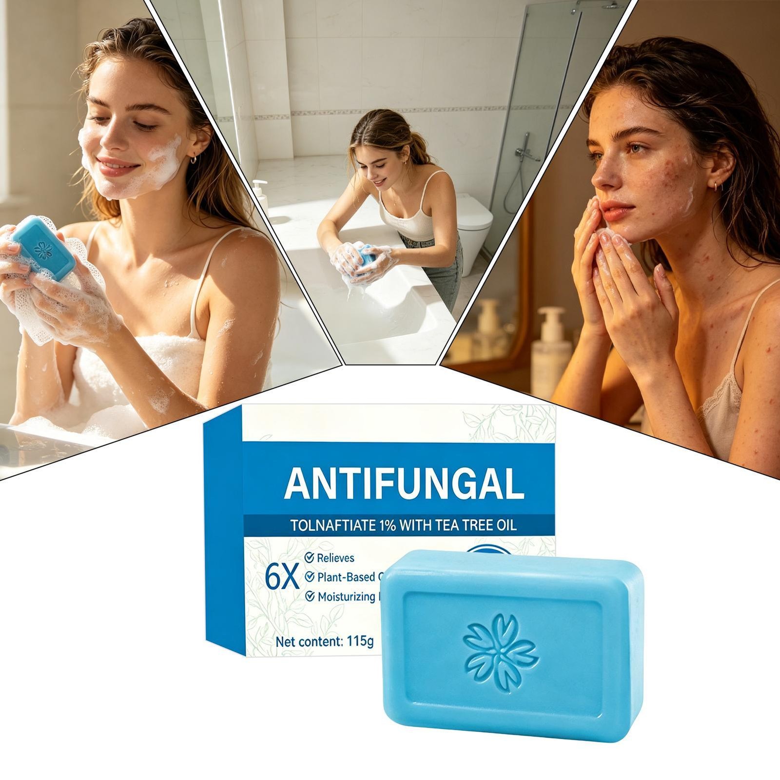Hermon Antifungal Soap with Tea Tree Oil Antifungal Bar Soothing Care