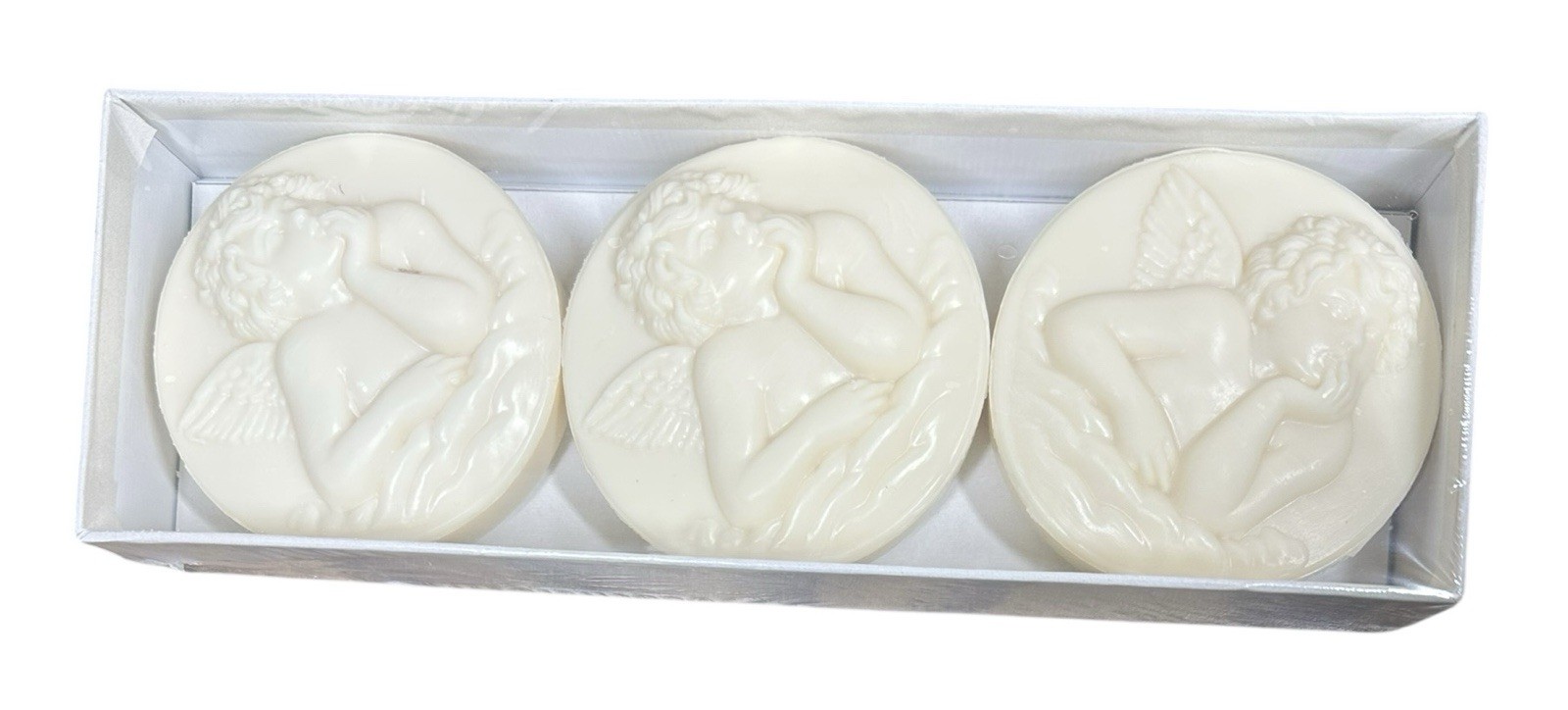 SAPONIFICIO ARTIGIANALE FIORENTINO 3 Lemon Scented Cherub Angel Carved Soap Bars