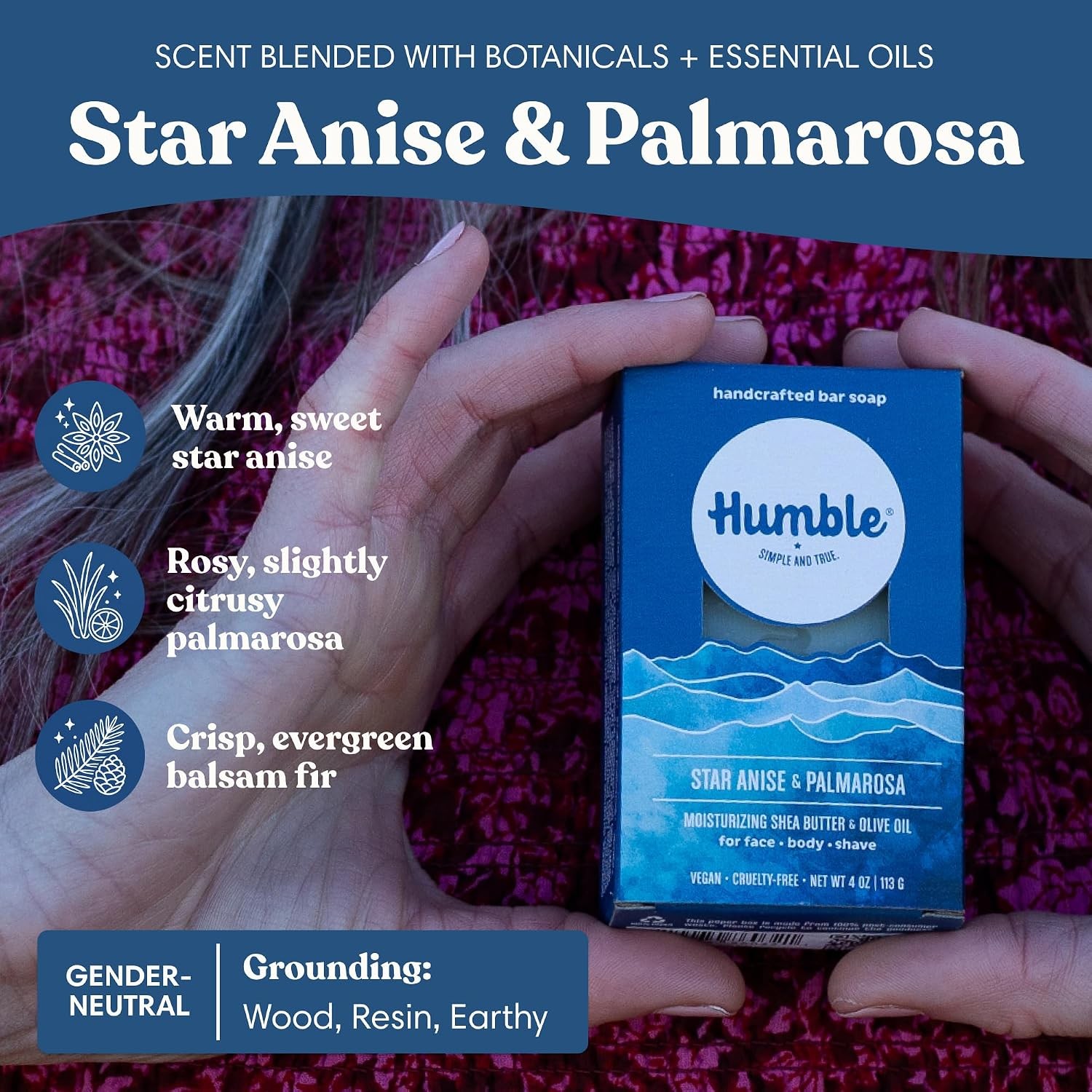 Natural Bar Soap Star Anise & Palmarosa – Cold Processed Face & Body with