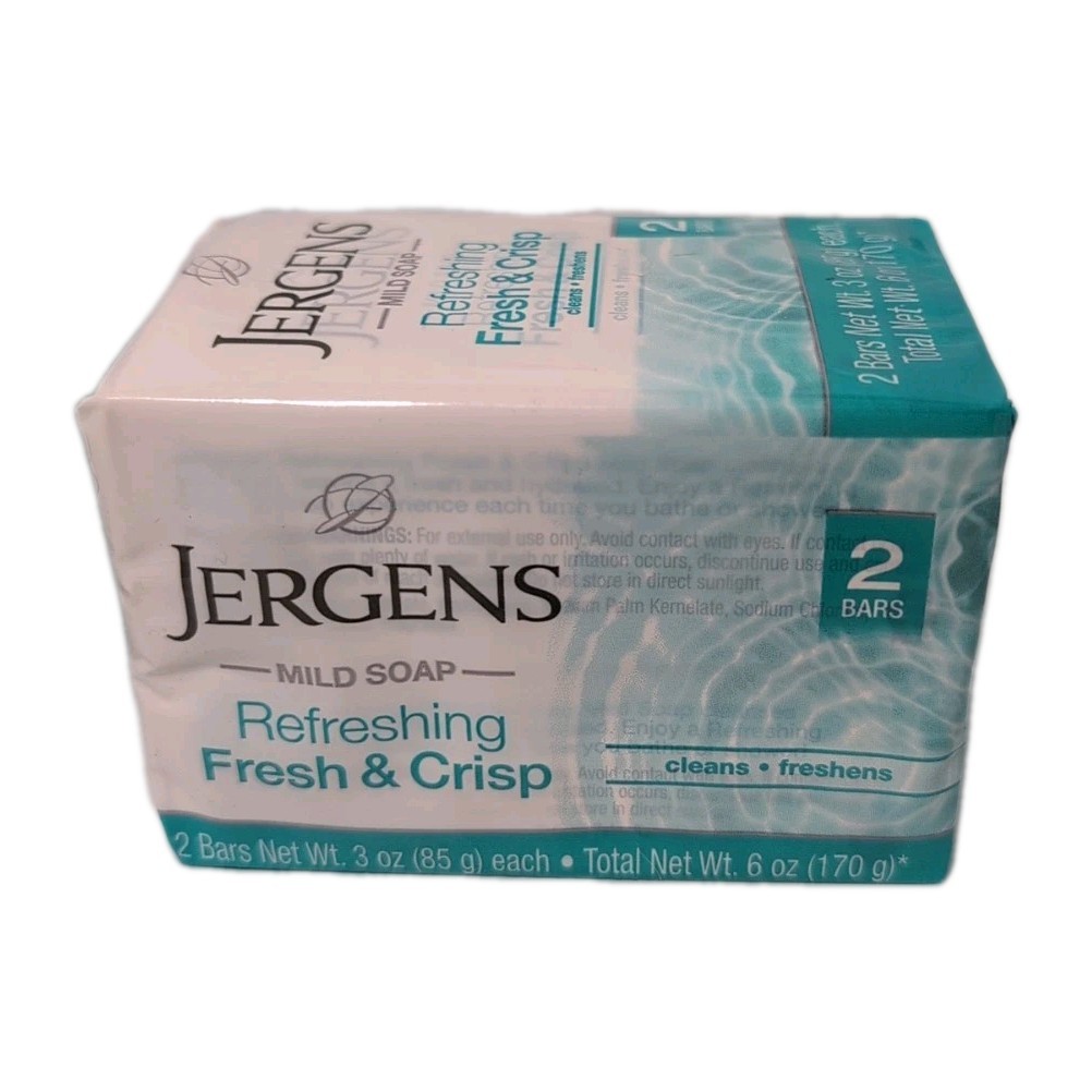Jergens Mild Bar Soap Refreshing Fresh and Crisp 3 oz Ea 5 Pkgs of 2 (10 Total)