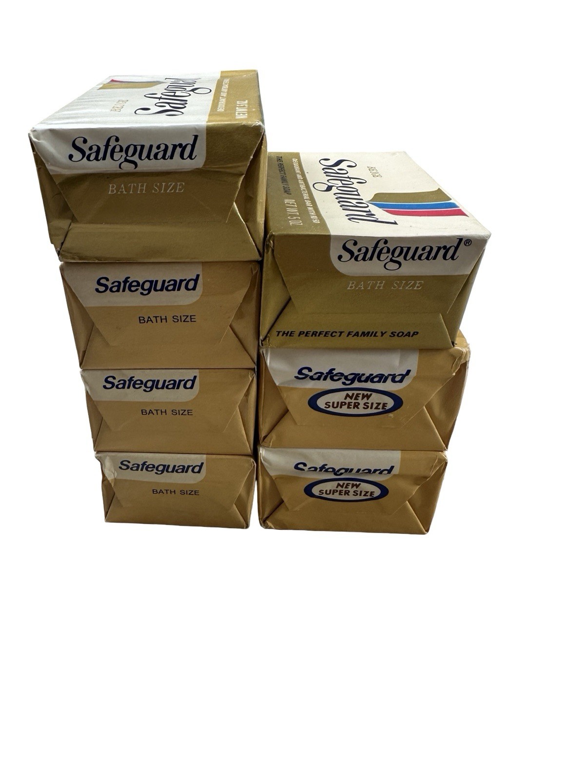 Vintage Safeguard Beige Deodorant Soap Lot 7 Bars Promo Packs Unopened Sealed