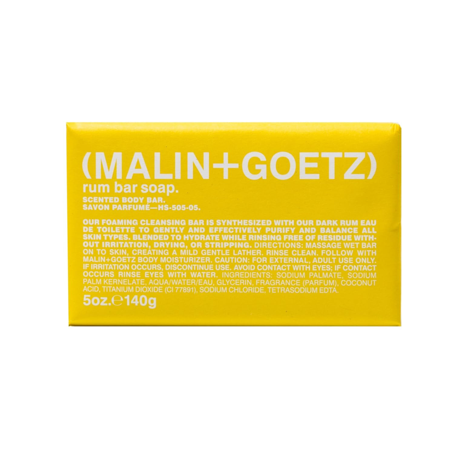 MALIN+GOETZ Rum Bar Soap | Triple-Milled Cleansing Bar with Glycerin + Natural H