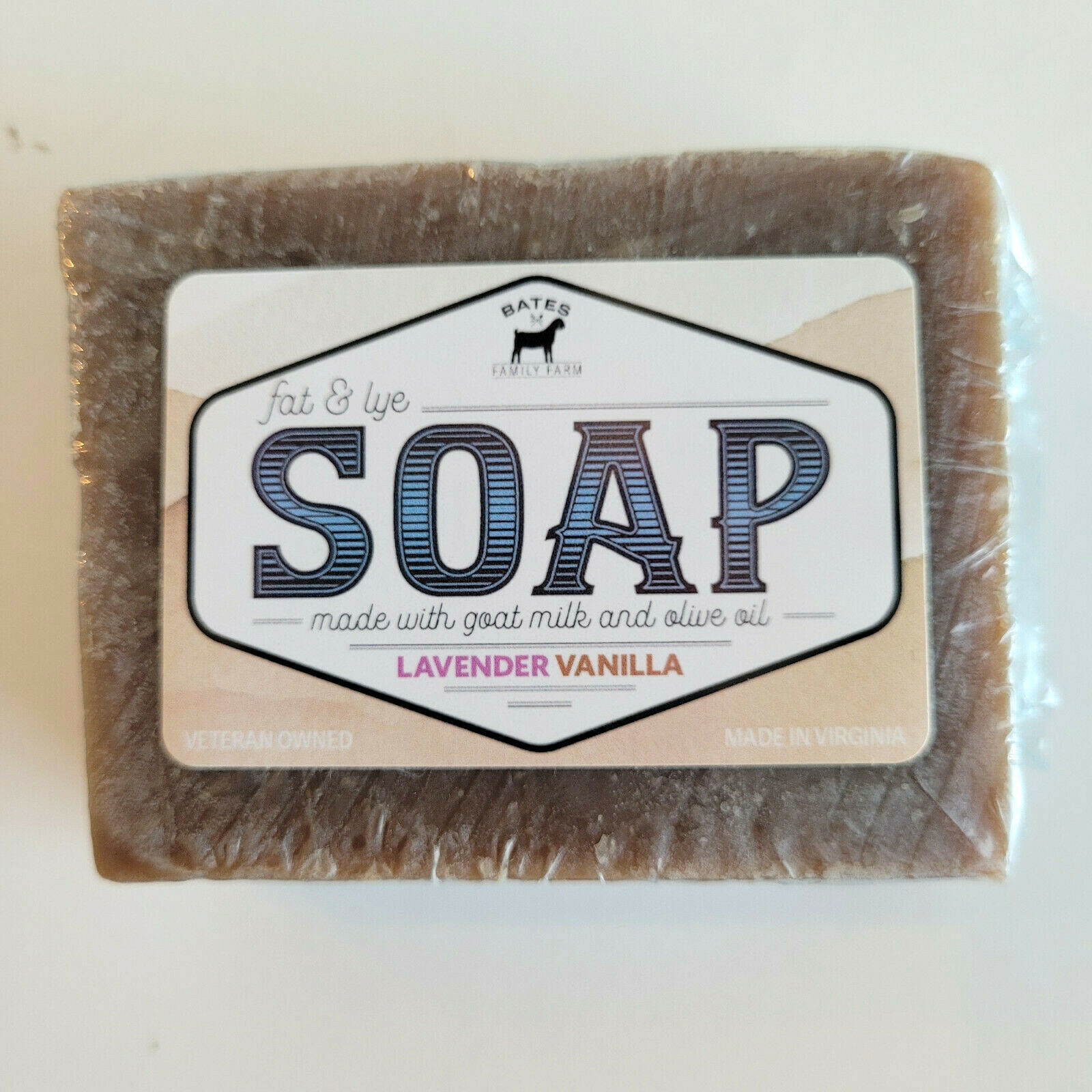 Bates Family Farm Lavender Vanilla Fat and Lye Soap Goat Milk Olive Oil Natural