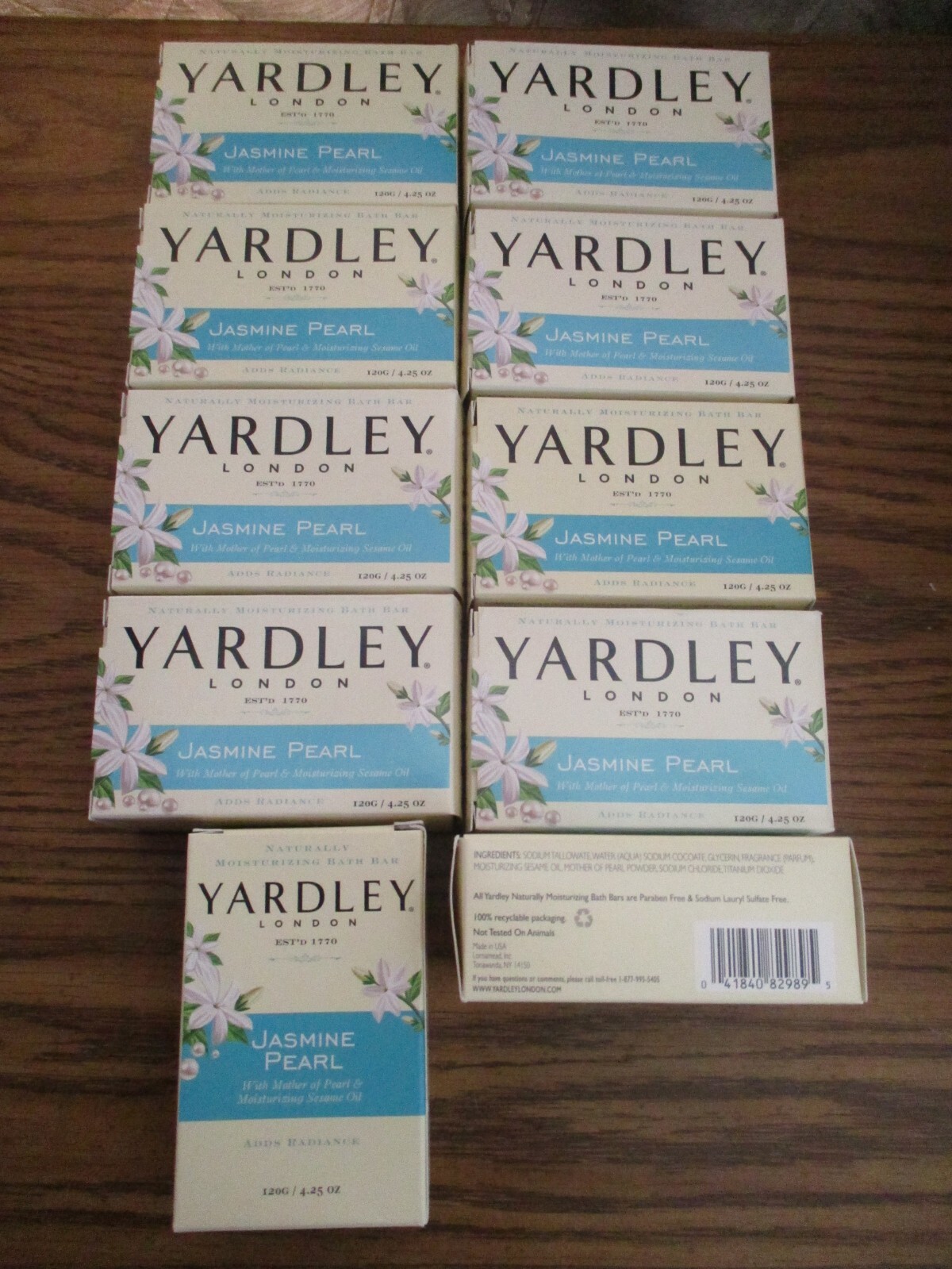 lot of 10 Yardley London Jasmine Pearl w Moisturizing Sesame Oil Bar Soap 4.25oz