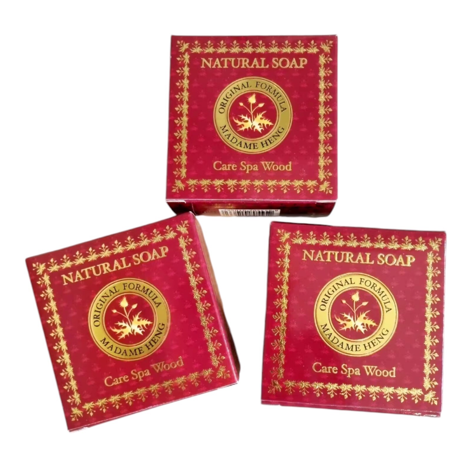 Natural Soap Care Spa Madame Heng Wood Set 3Barsx150g Herbal Aroma Scent Fresh