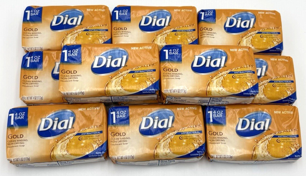 Dial Gold Antibacterial Bar Soap Lot 11 4 Oz Bars Clean Rinsing Non Drying New