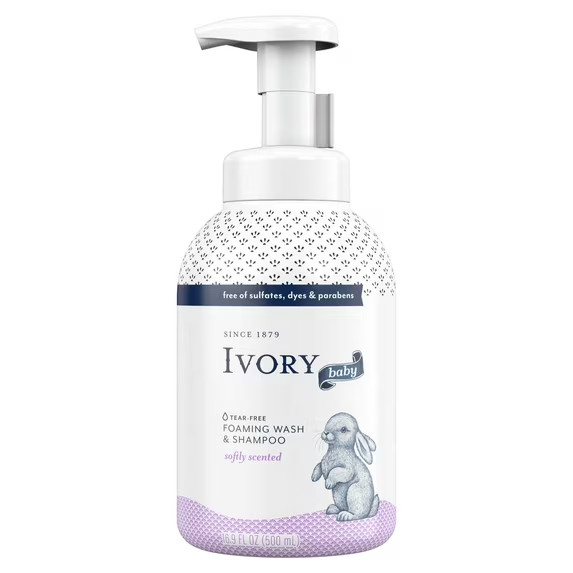 Ivory Baby Foam Wash & Shampoo, Softly Scented, 16.9 fl oz/500 mL NEW