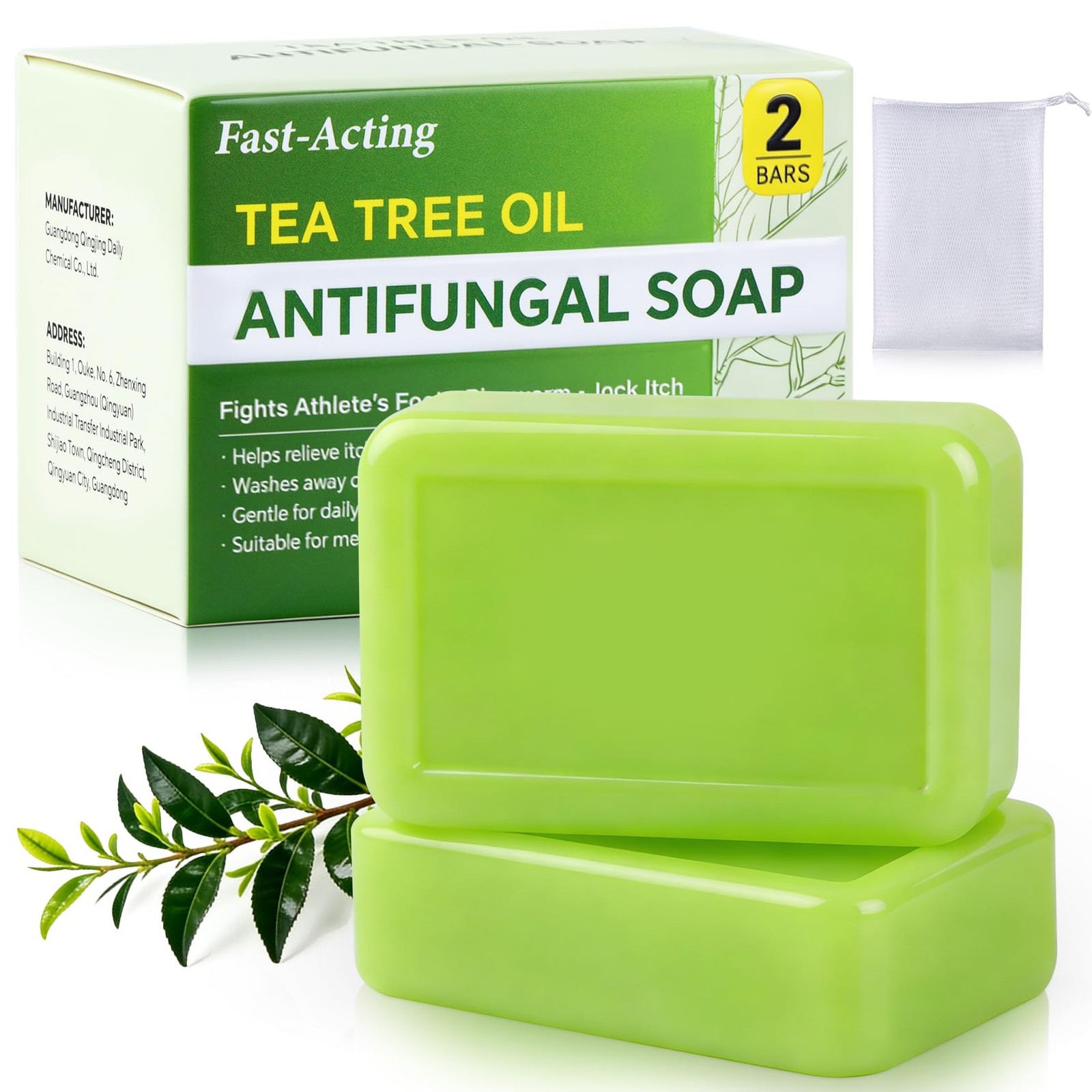 Urrznp Tea Tree Oil Antifungal Soap Natural Body Wash Bar for Jock Itch
