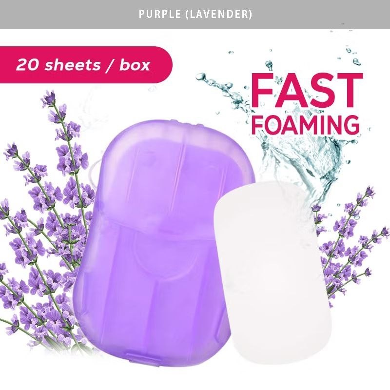 10 x Mini Hand Soap Box 20 Sheets Travel Disposable Paper Sheets Scented Soap