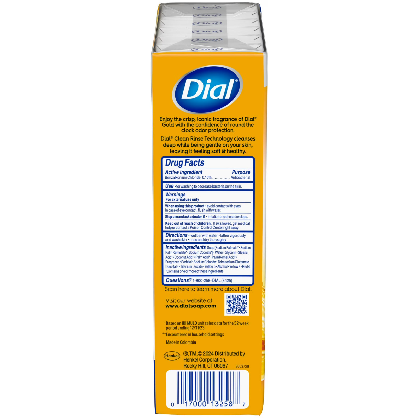 4 Pack Dial Gold Antibacterial Deodorant Bar Soap, Advanced Clean Deep Cleanse