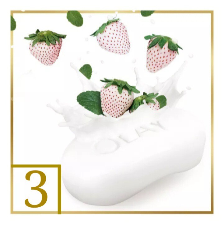 NEW! OLAY (3-BARS) 4 Oz. Bars ●COOLING WHITE STRAWBERRY/MINT● Fresh Outlast.