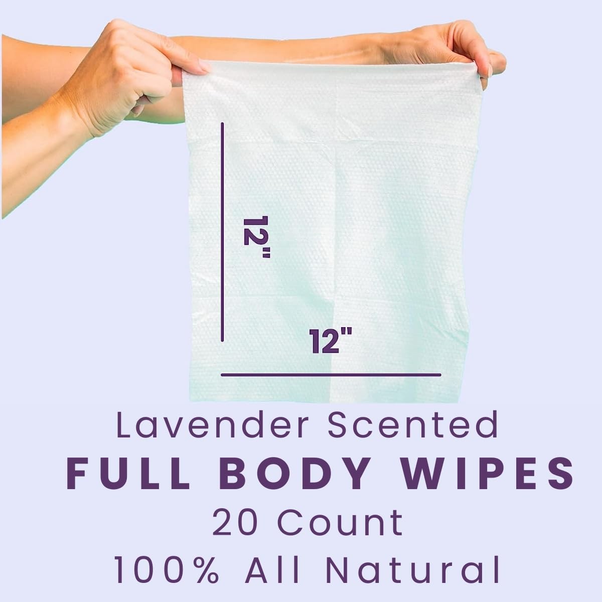Body Wipes – No Rinse Wet Wipes for Adults, All Natural Shower Bathing Wipes, Re