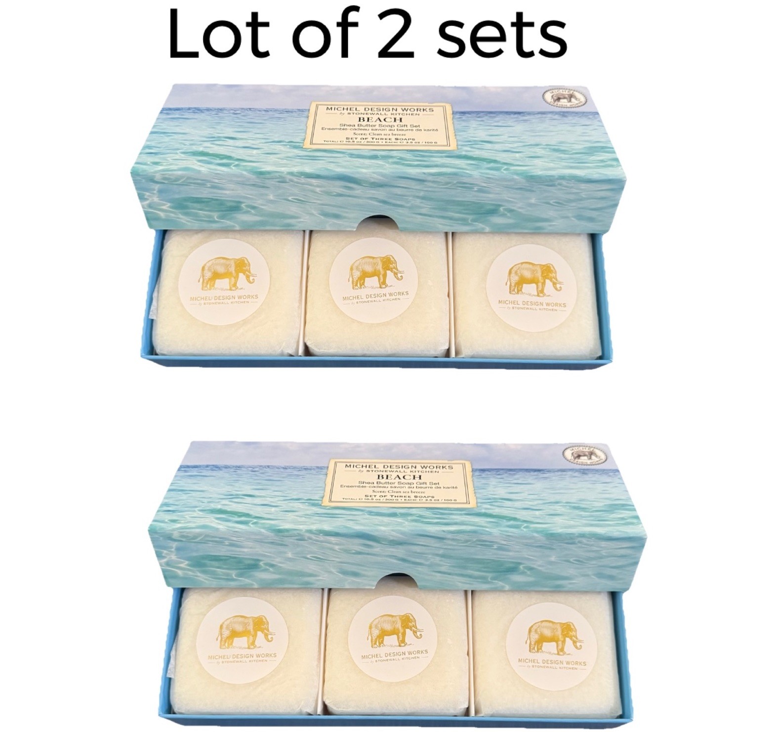 2 Sets” (6 Bars) Michel Design Works BEACH SEA BREEZE Bar Soap 3x 3.5 oz Ea