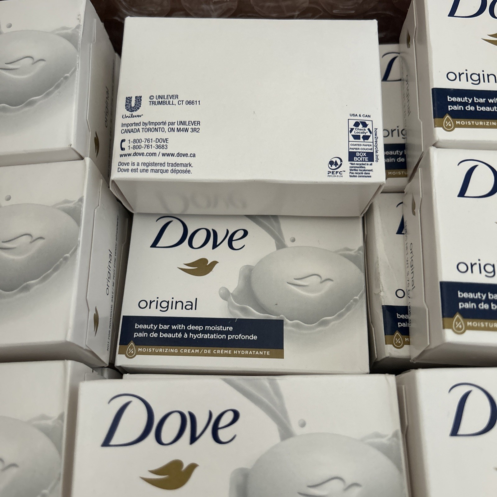 Dove Original Deep Moisturizing Beauty Bar Soap, Unscented, 3.75 oz – 26 Count