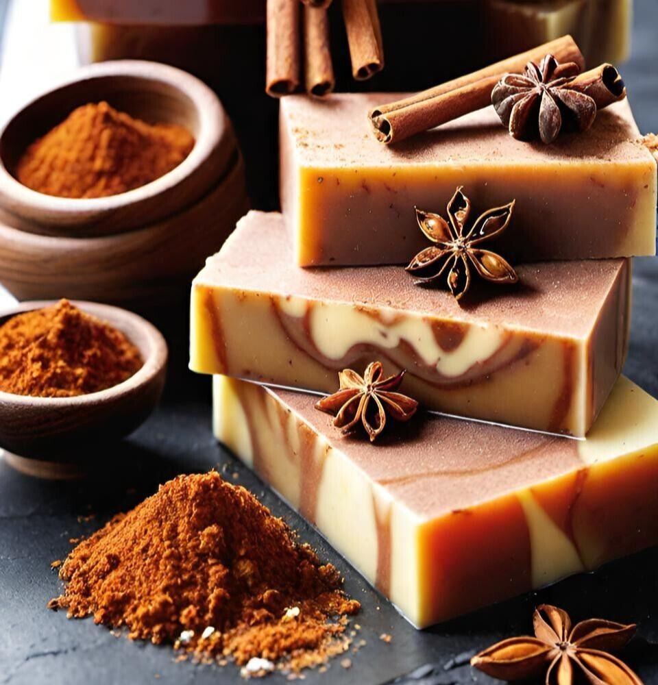 Cinnamon Handmade Organic Soap Bar Natural Oil Wonderful Scent Premium Body Spa