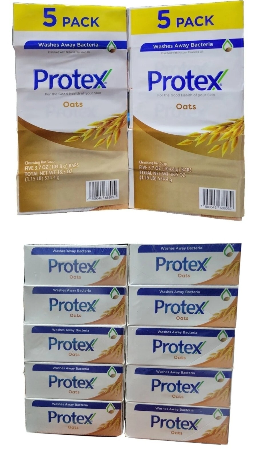 (10 Bars 3.7 oz) PROTEX OATS ANTIBACTERIAL SOAP BAR JABON PROTEX AVENA Family PK