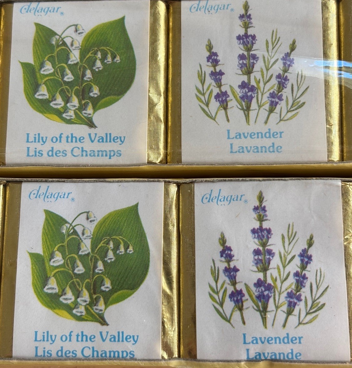 Delagar English Bath Cubes Made in England Set of 6 Floral Scents 9 oz Lot of 2