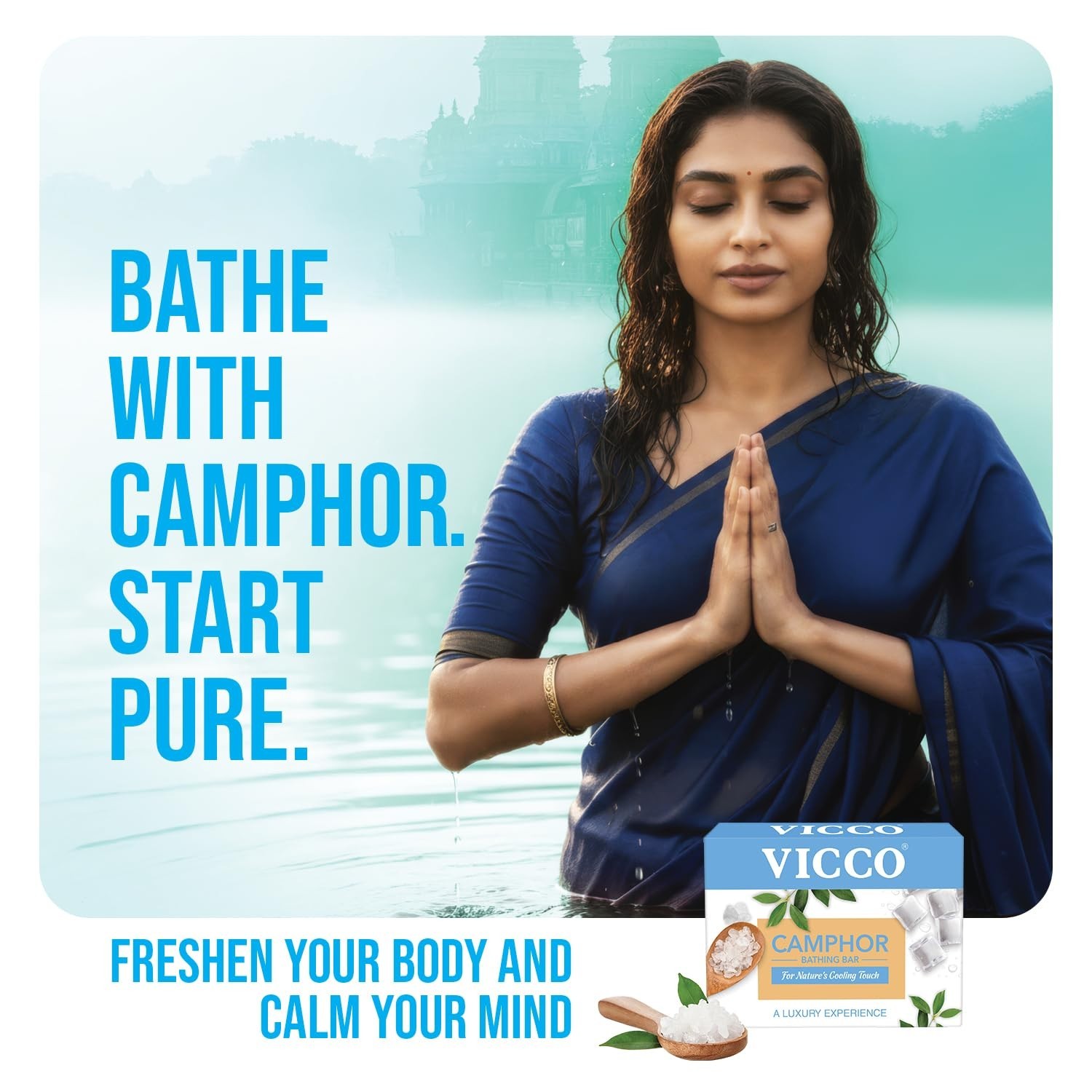 5 bars – VICCO Camphor Soap 100 GRAMS Traditional Deodorant Herbal Soaps