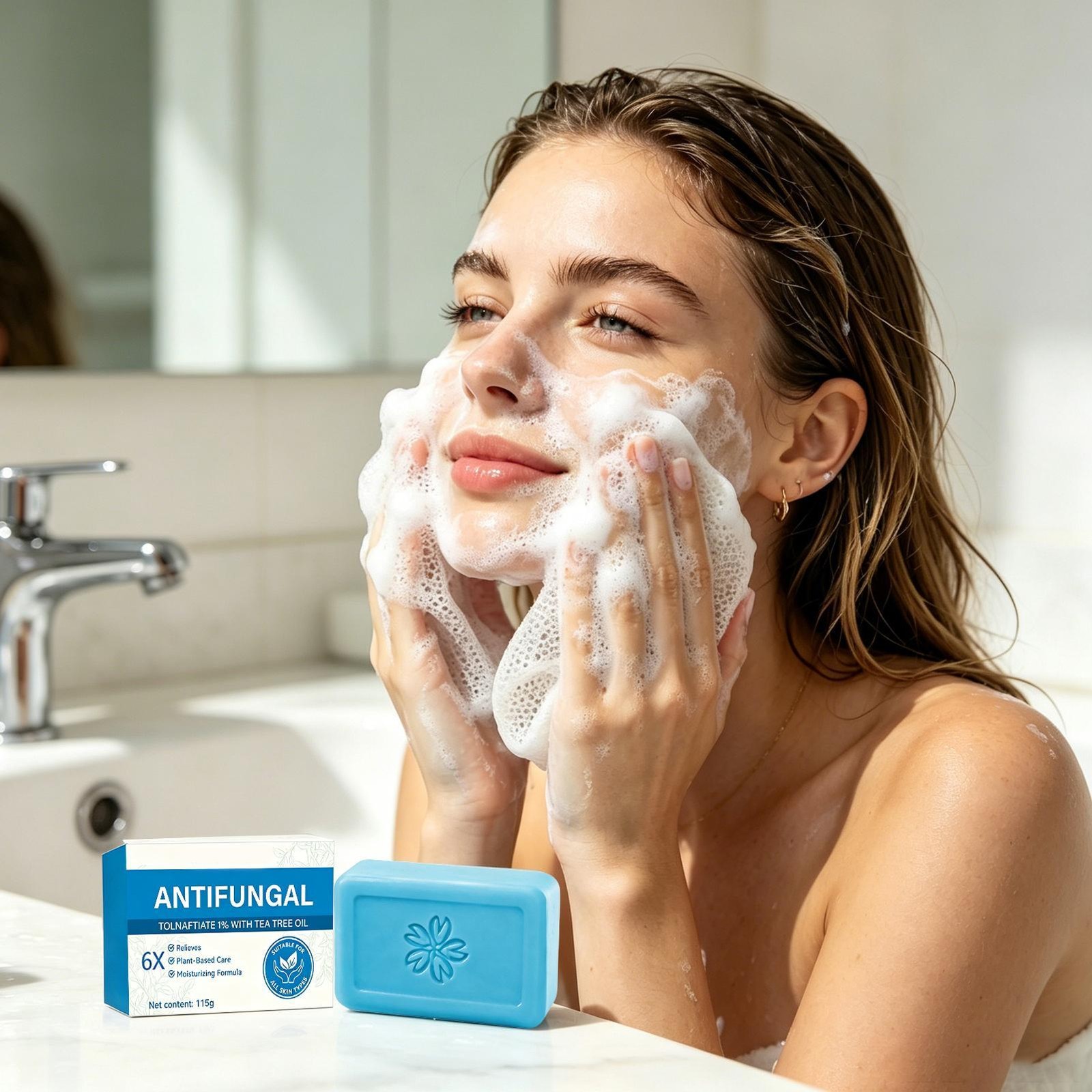 Hermon Antifungal Soap with Tea Tree Oil Antifungal Bar Soothing Care