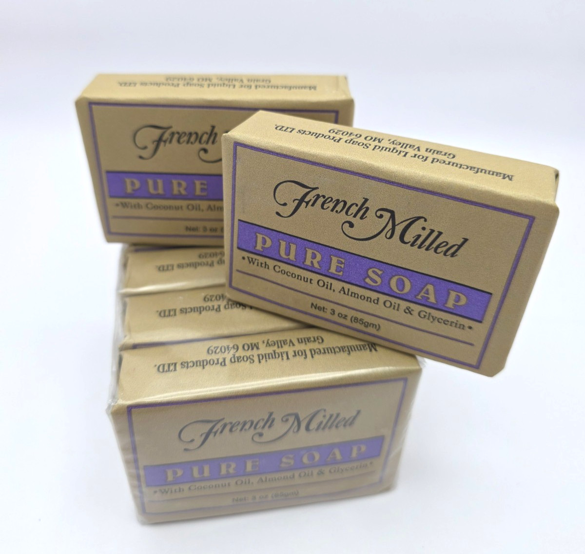 French Milled Guest Soap Lot Of 6 Coconut Almond Glycerin Bath Bars 3 Oz