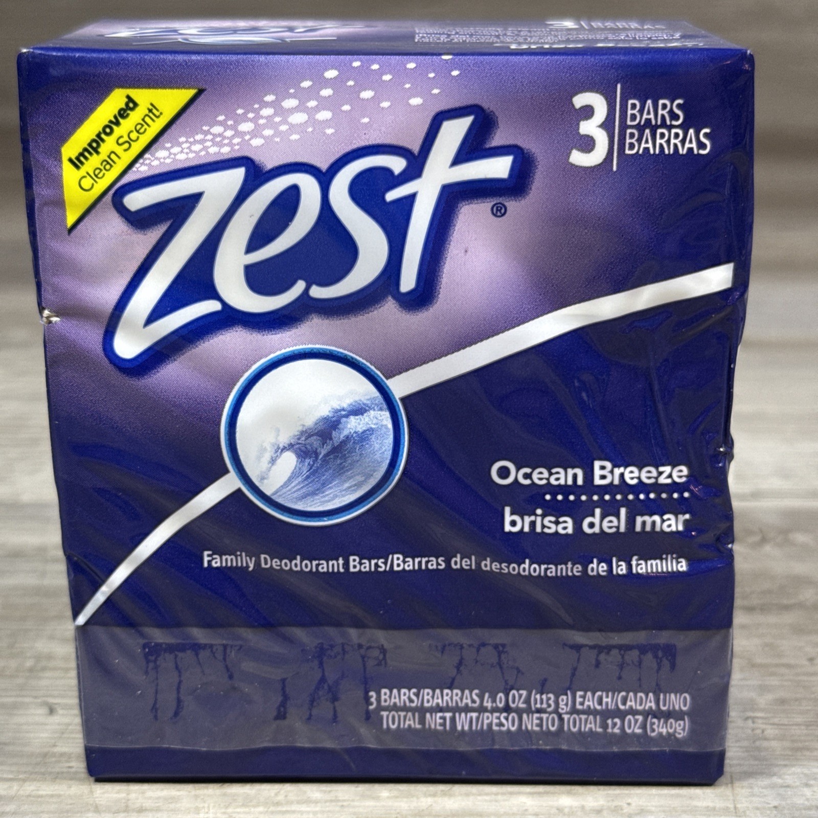 Zest Ocean Breeze Bar Soap 3 Pack 4 oz Bars New Sealed Made in USA