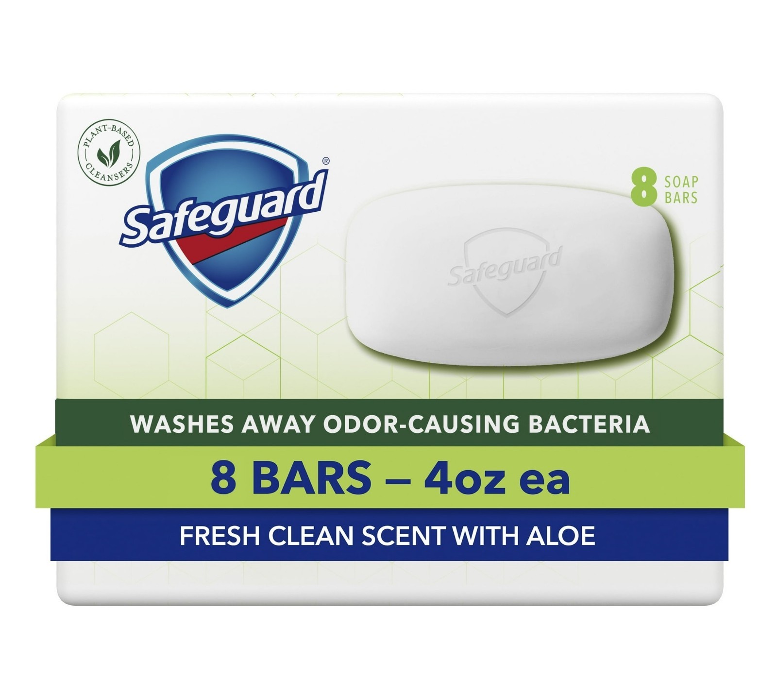 Safeguard Fresh Clean Scent Bar Soap with Aloe, 4 oz, Pack of 8