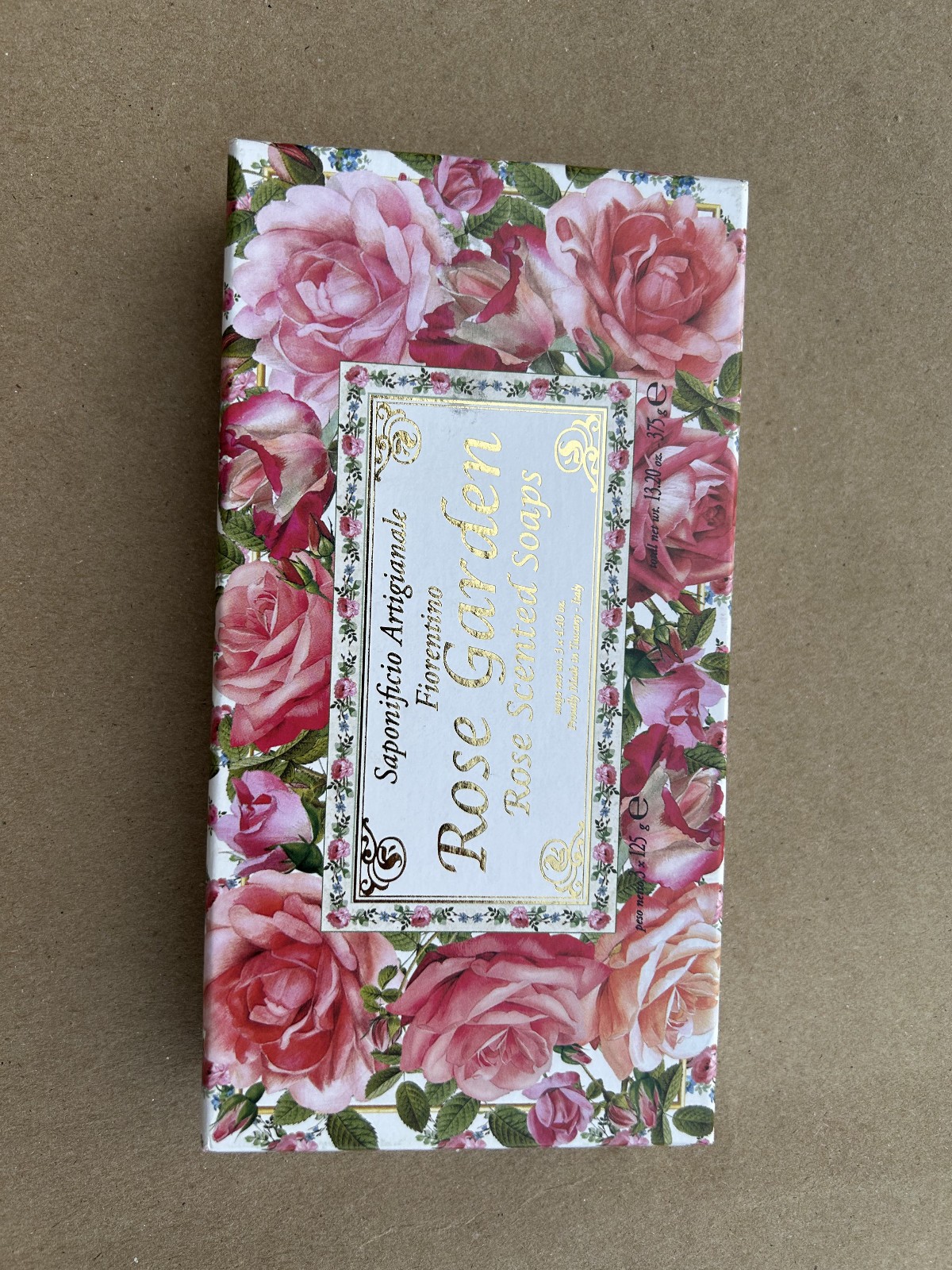 Saponificio Artigianale Fiorentino – Rose Garden Rose Scented Soaps -3 x 4.40 oz