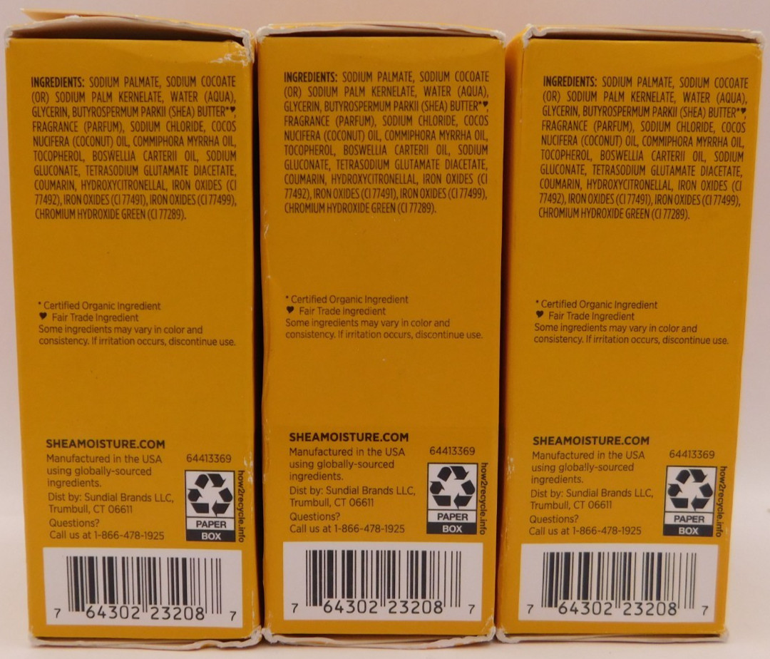 3PK Shea Moisture Raw Shea Butter Deeply Moisturizing Bar Soap 8oz EACH New