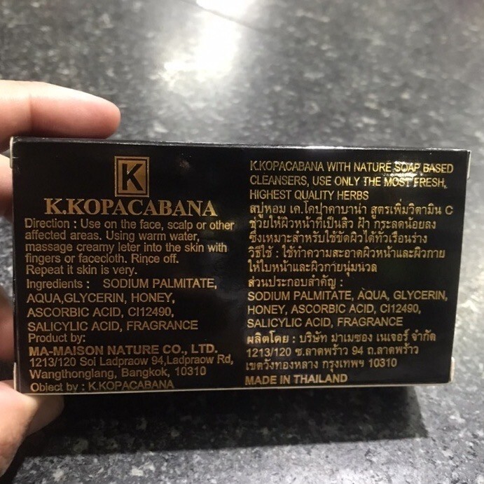 3 x K.Kopacabana Beauty Care 0ut Soap New Vitamin C Honey by Madame Heng 120gm