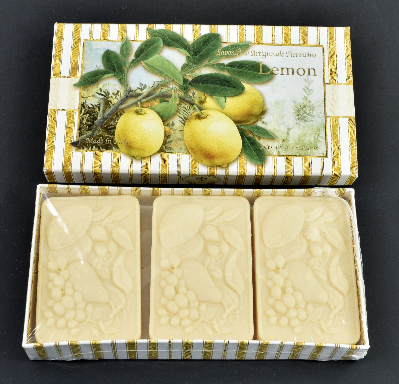 Saponificio Artigianale Fiorentino Lemon Soaps 3 Bars 4.40 Ounces Each