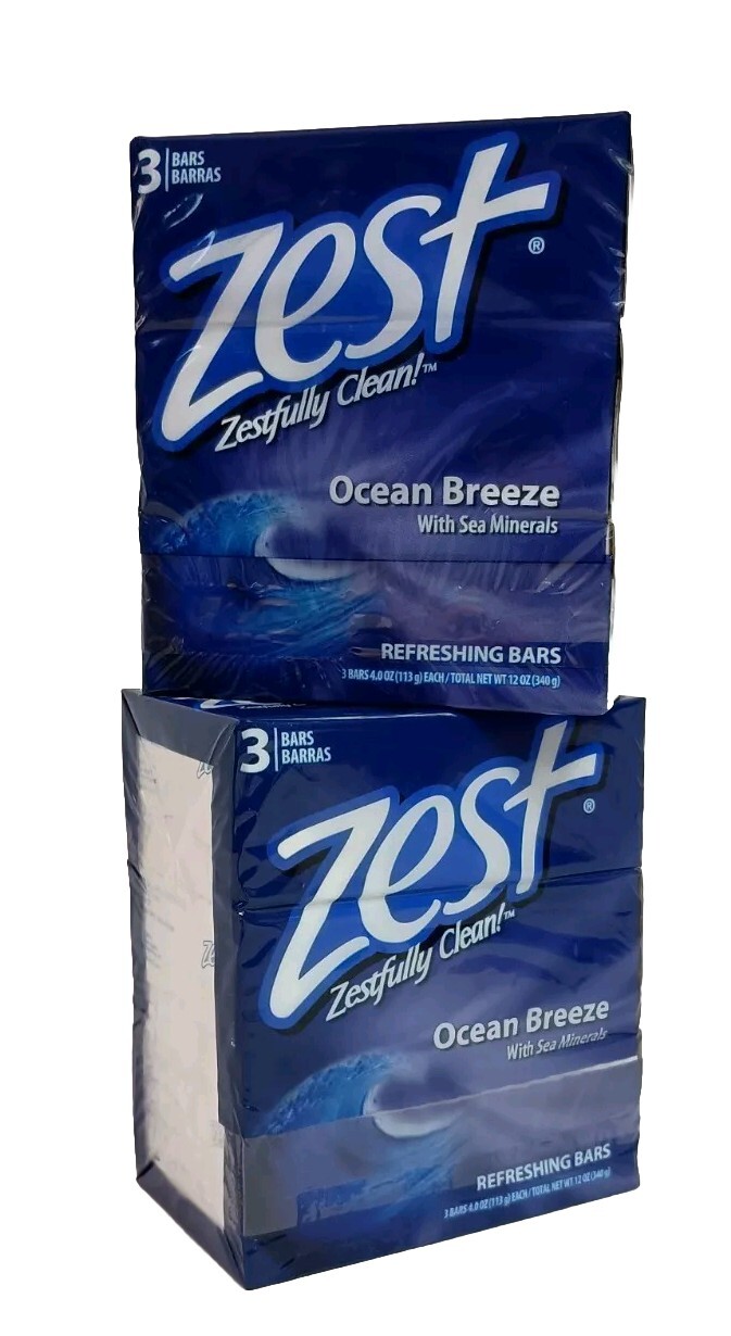 6 Bars Zest Ocean Breeze Soap 4 Oz. Each