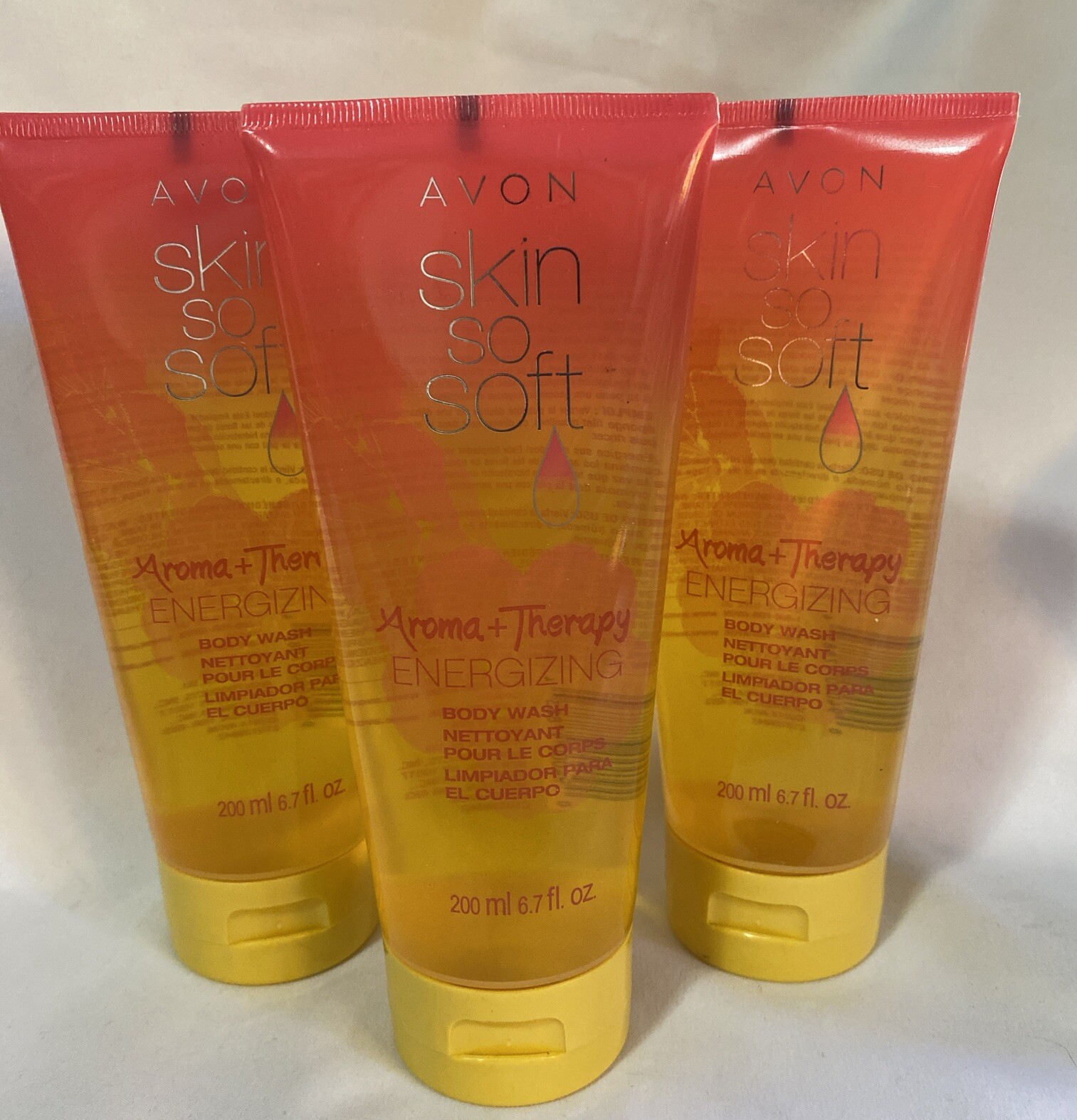 3 AVON Skin So Soft Aroma Therapy Energizing Body Wash Gel 6.7 fl oz/200 ml New