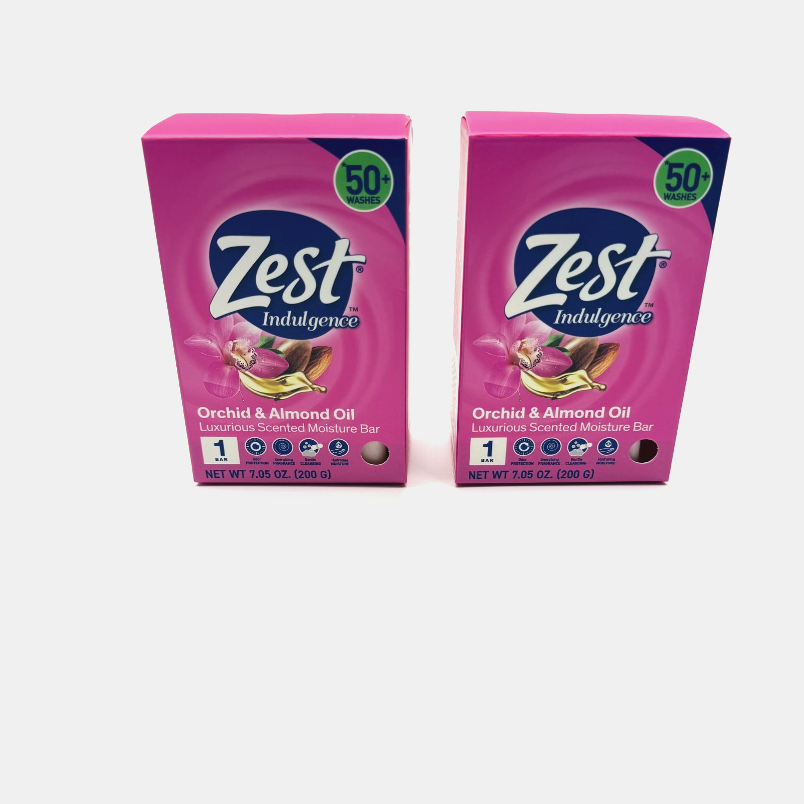 Zest Bar Soap Orchid & Almond Oil 7.05oz Lot Of 2 Luxurious Scented Moisture Bar