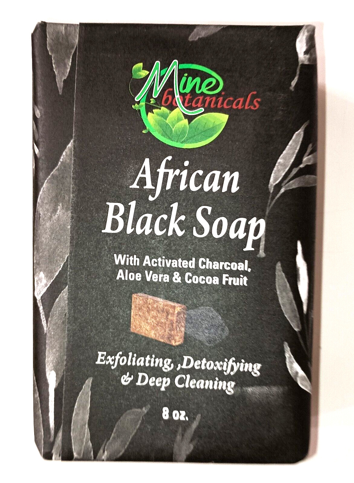 African Black Bar Soap With Activated Charcoal, Aloe Vera & Cocoa Fruit 8 Oz