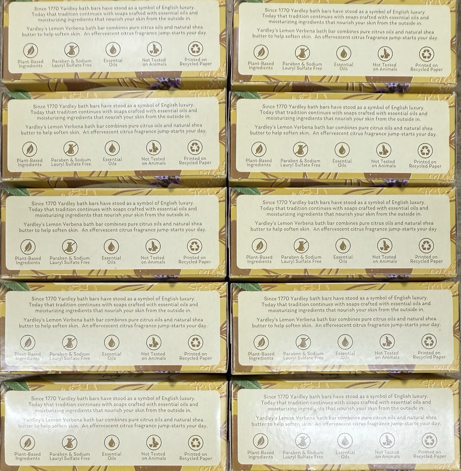 Yardley London Moisturizing Bar Soaps Lemon Verbena 4oz Each New 10ct