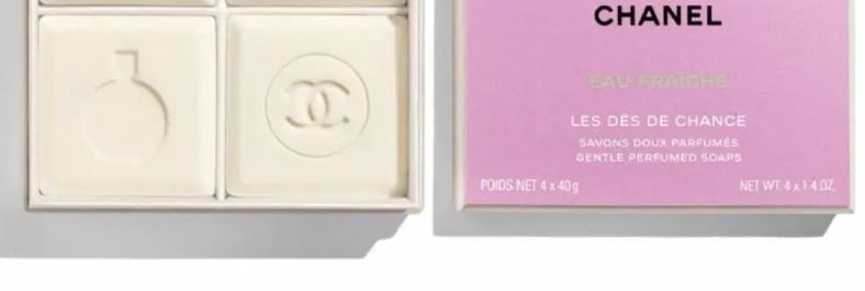 Chanel Chance Au Fresh Le Savon Body Soap 4 pieces White 33x33mm 40g NEW