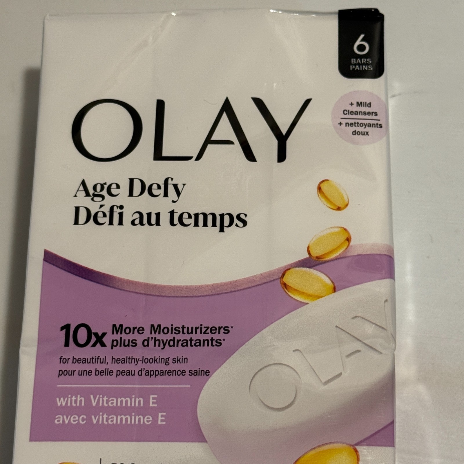 OLAY Age Defying Beauty Bar Soap with B3 Complex, 6 Bars