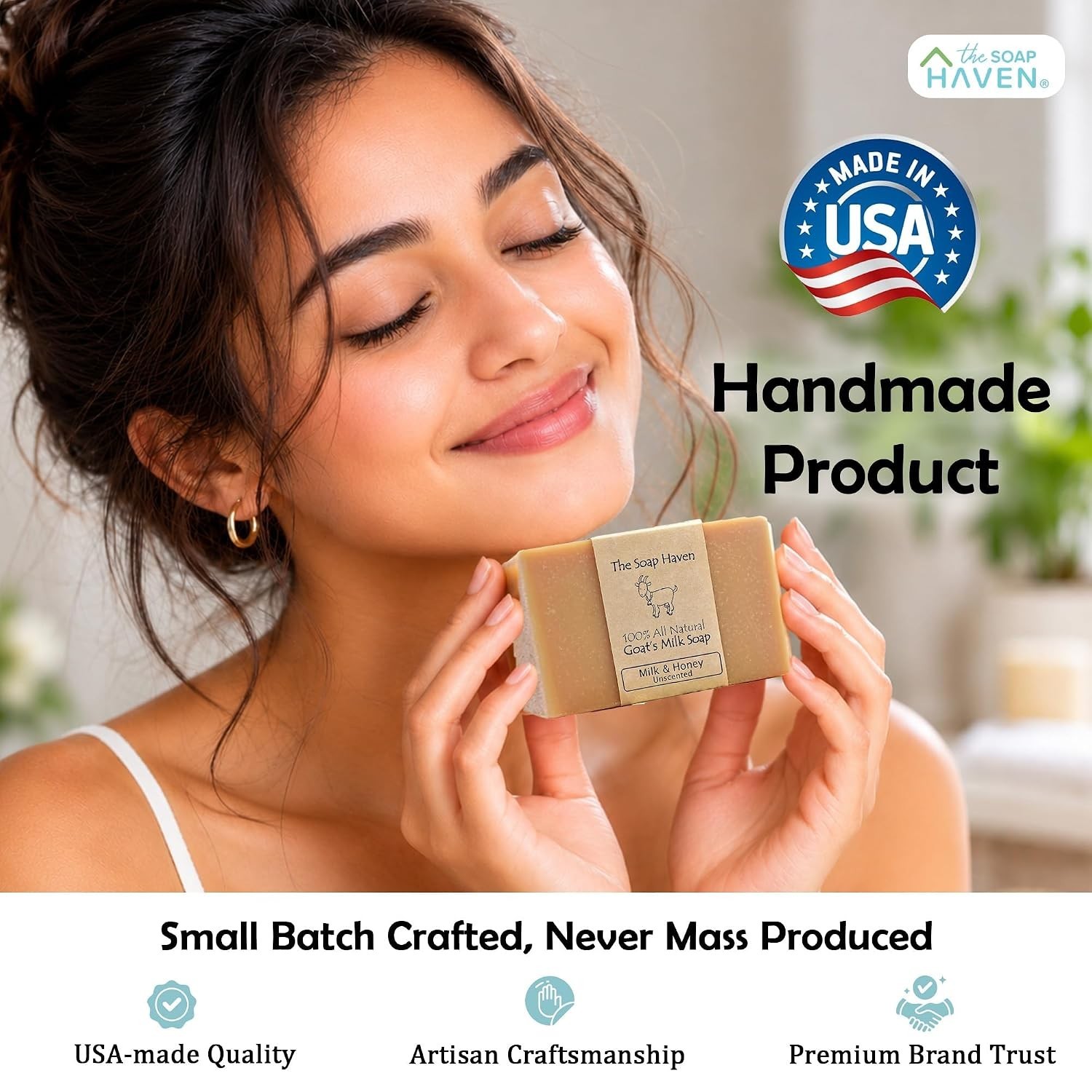 4 Goat Milk Soap Bars with Honey – Hand. All Natural Soap, Unscented, Fragran…