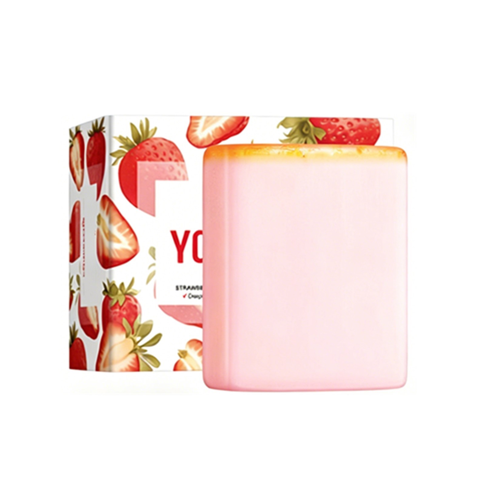 Women Soap With Foaming Net For Private Personal Care Strawberry-Scented 100g