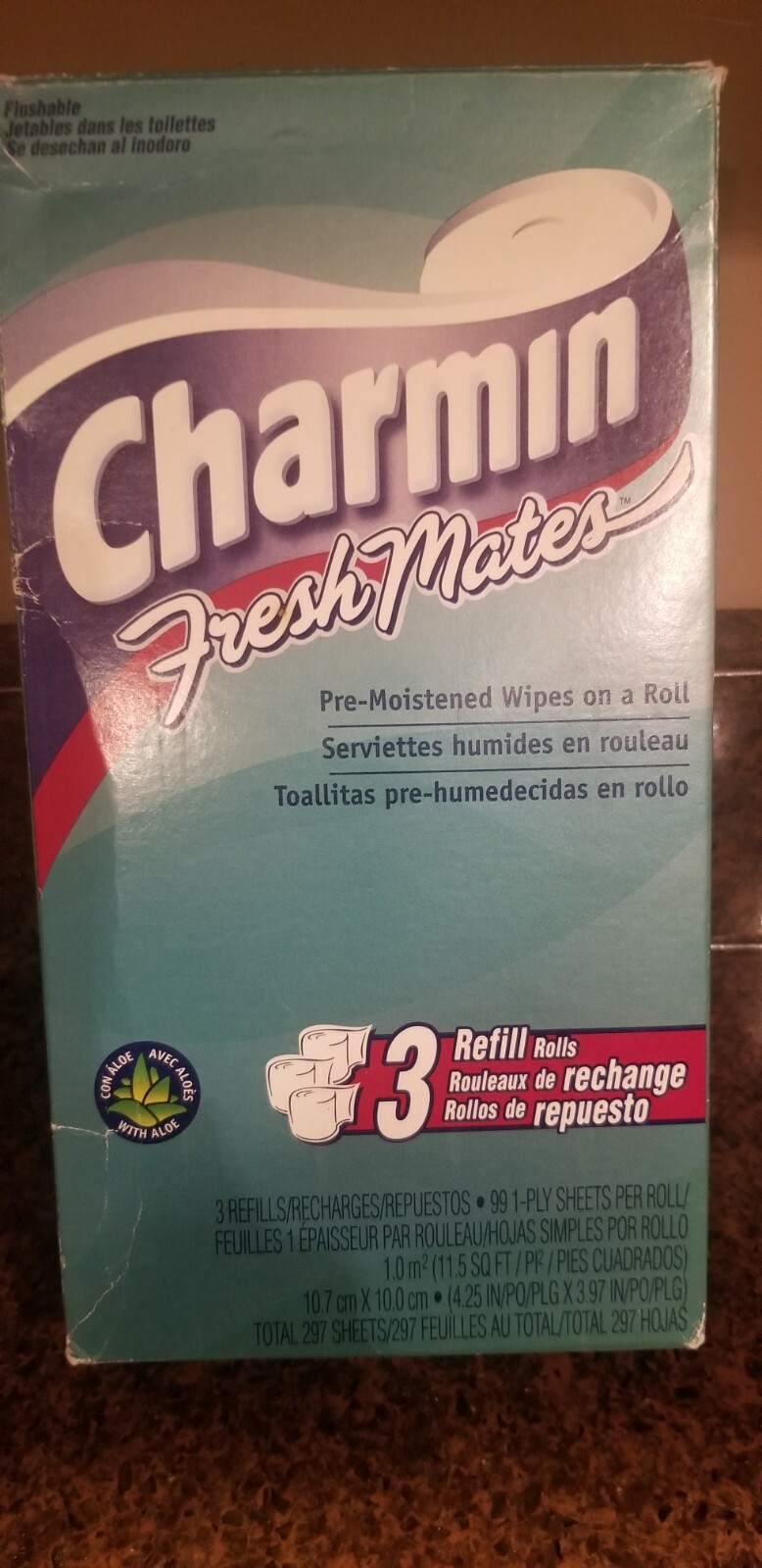 Vintage Charmin Fresh Mates Dispenser With Moistened Wipes On Roll NEW Unused